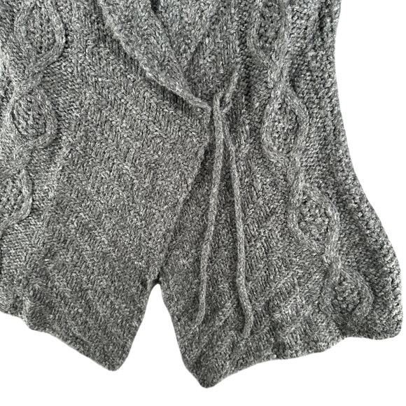 Royal Robbins Dark Gray Cozy Knit Open Cardigan Tie Front XS Wool Blend - Picture 2 of 8
